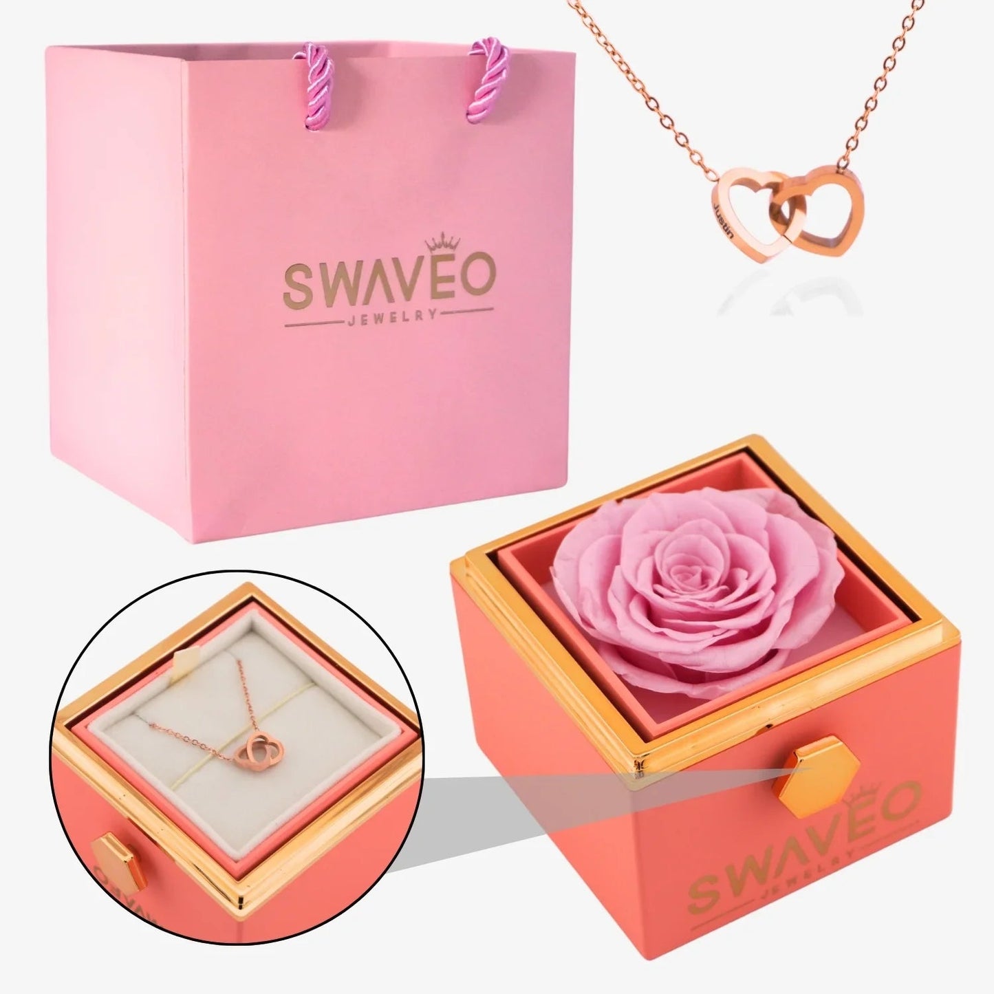 Ewige Rose mit Halsband