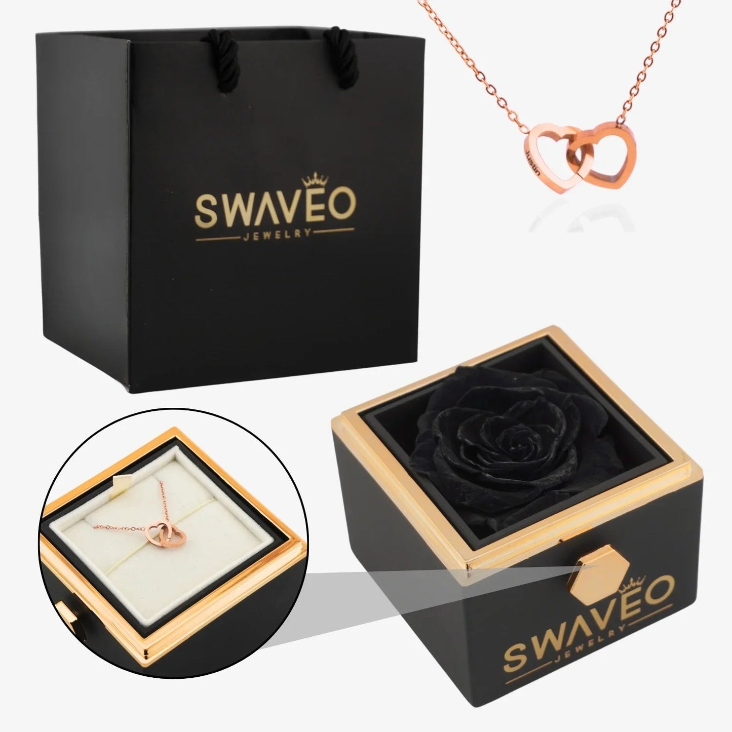 Ewige Rose mit Halsband