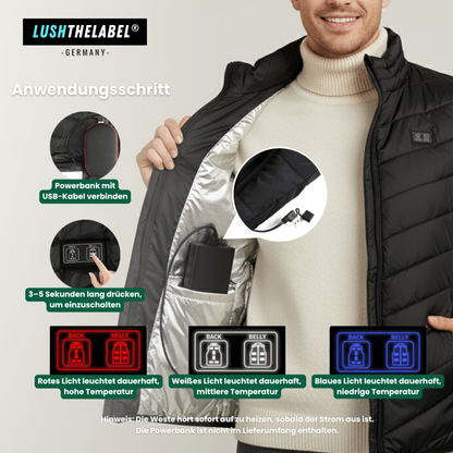 Beheizte Weste mit 9 Heiz-Zonen