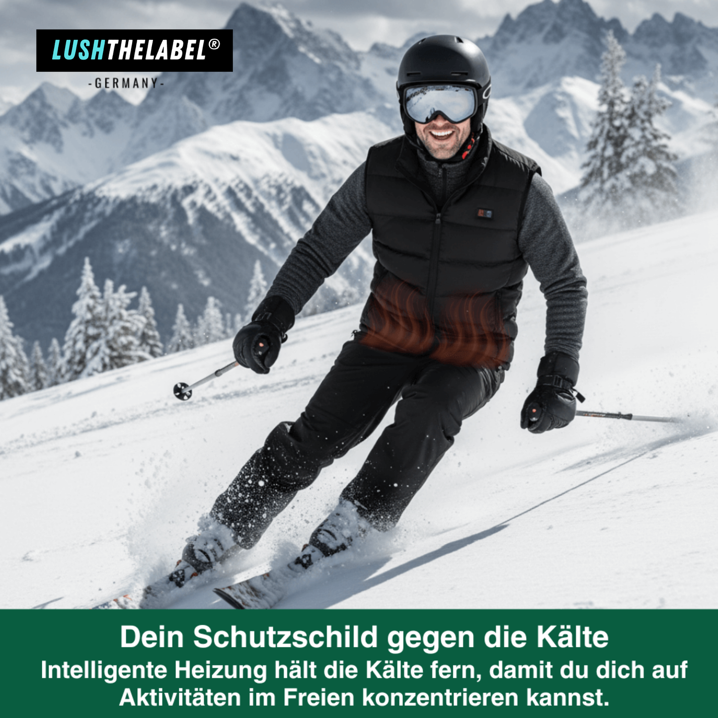 Beheizte Weste mit 9 Heiz-Zonen