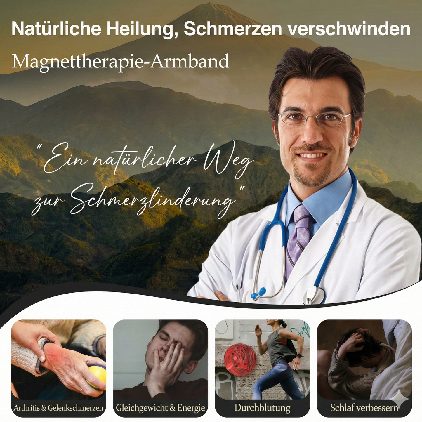 Reines Kupfer-Magnetarmband – Schmerzen lindern und Durchblutung fördern