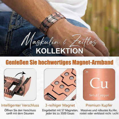 Reines Kupfer-Magnetarmband – Schmerzen lindern und Durchblutung fördern
