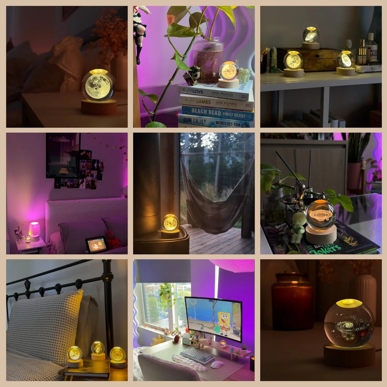 Beruhigende kosmische Lichter | Galaxie, Saturn, Mond