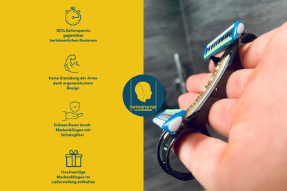 Twinshaver – Das Original – Inklusive 4 Ersatzklingen