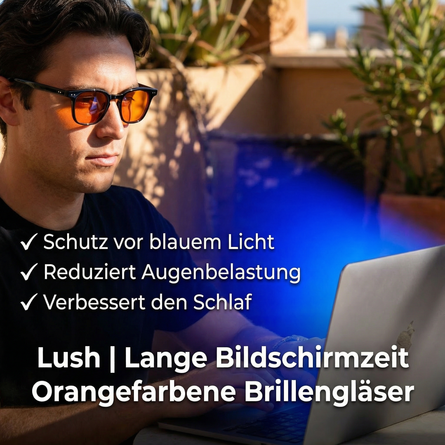 Lush | Lange Bildschirmzeit Orangefarbene Brillengläser