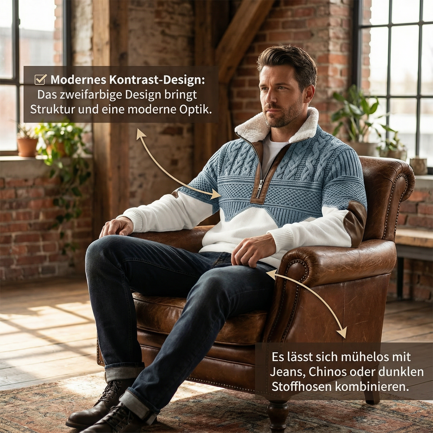 Mason – Reißverschluss-Pullover