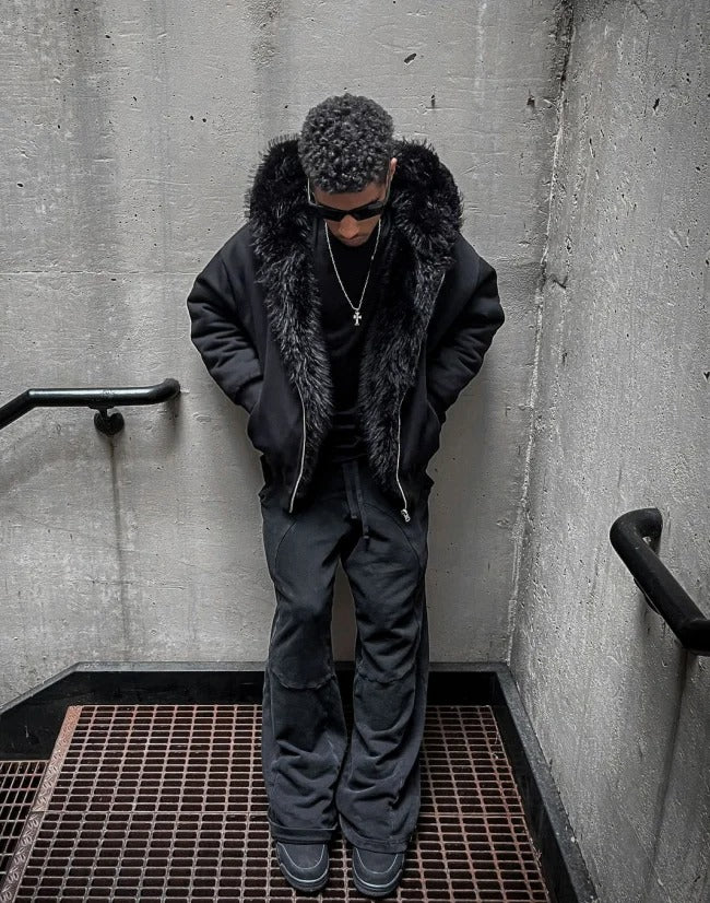 LUSH YETI FUR WENDBARE ZIP-HOODIE-JACKE